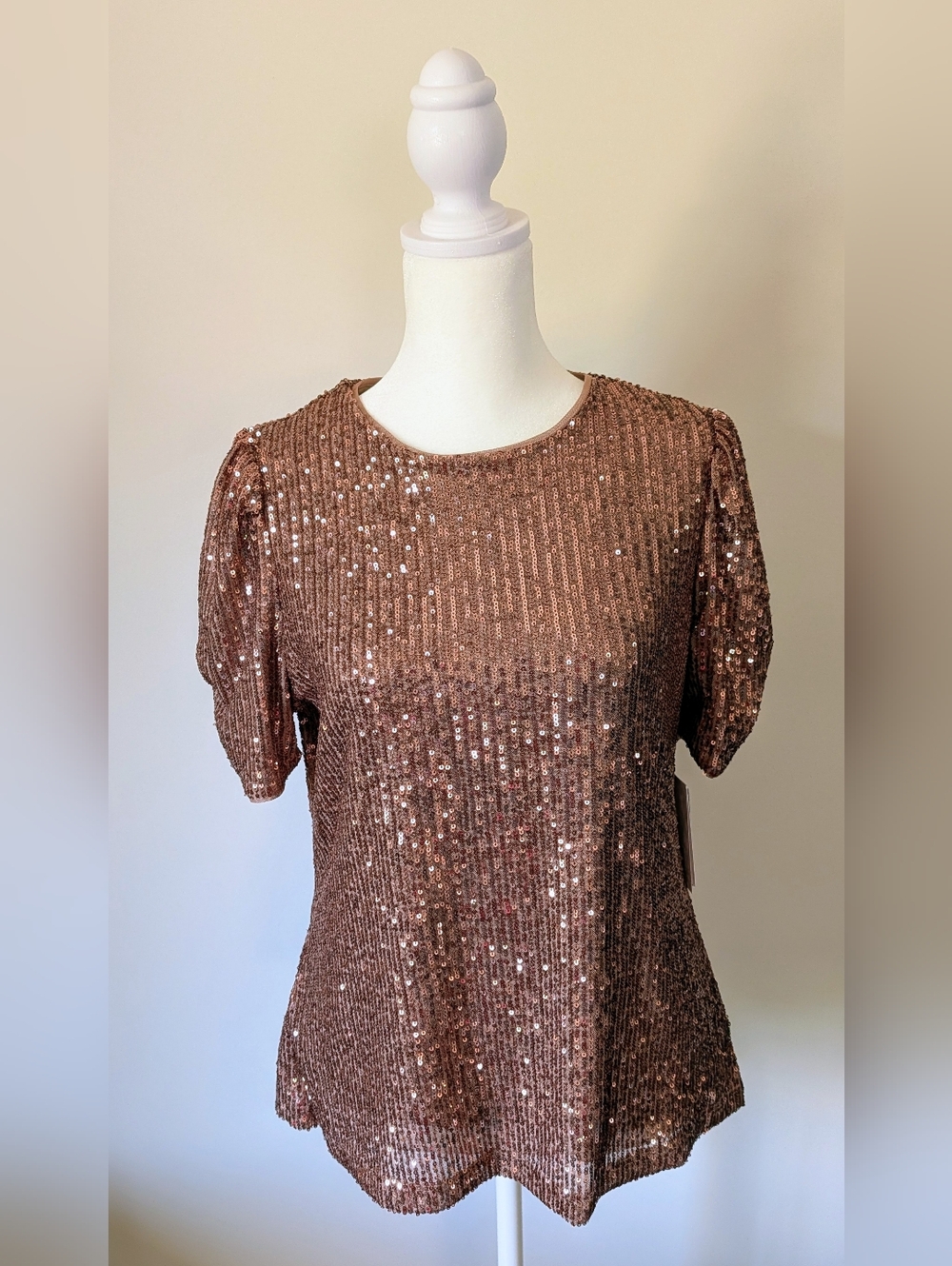 DKNY Sparkle Sequin Top M